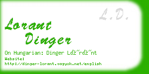 lorant dinger business card